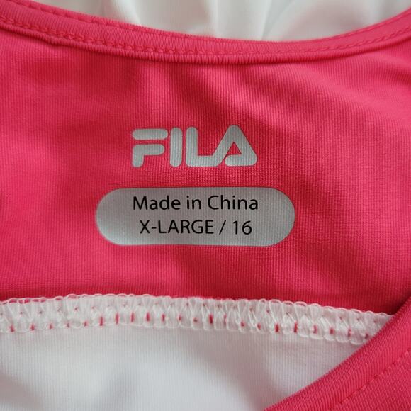 FILA White & Pink Colorblock Sleeveless Ilusion Athletic Dress NEW Girls Kids XL - Picture 4 of 7